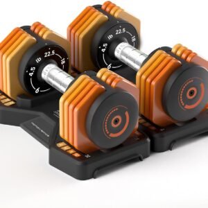 Adjustable Dumbbells Set 22.5LB Pair, 1-Sec Fast Adjustable Free Weights, Premium Comfort Non-slip Metal Handle, Compact Size for Full Body Home Workout