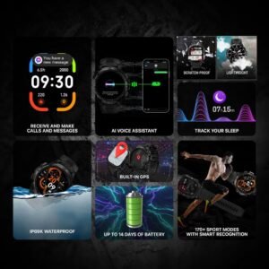 CARBINOX Blaze Smart Watch for Men Bundle, Fitness GPS, 6 Bands