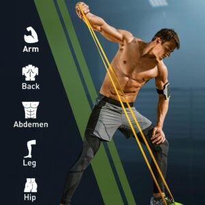 Dapofajo Resistance Bands for Working Out: 5-Level Anti-Snap Silicone Bands