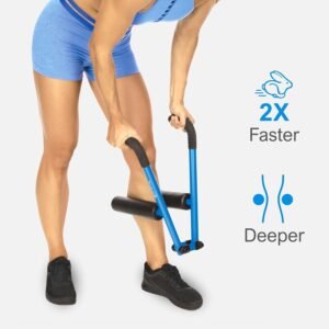 DoubleUP Roller D4 Leg & Arm Massager, Metal Frame + 4 Rollers, Blue