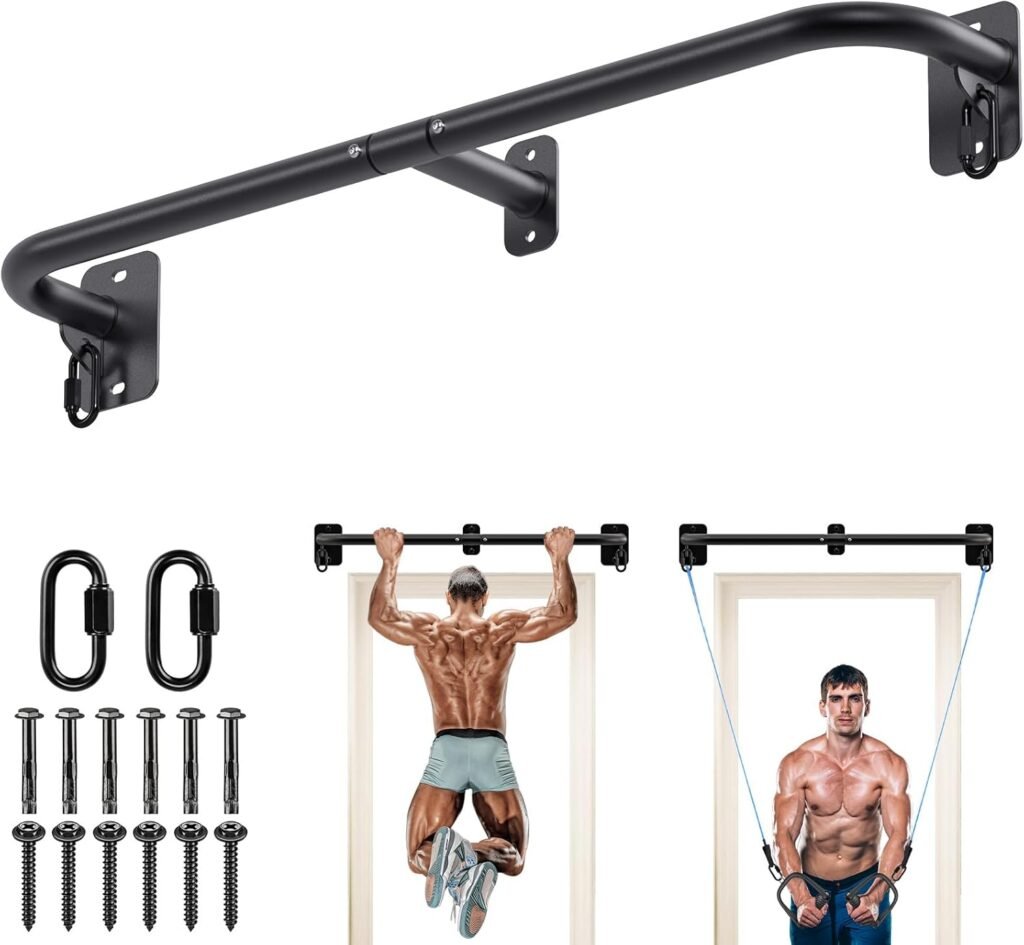 SELEWARE 32"/36" Wall Mount Pull Up Bar Joist Mount Chin Up Bar for Doorway