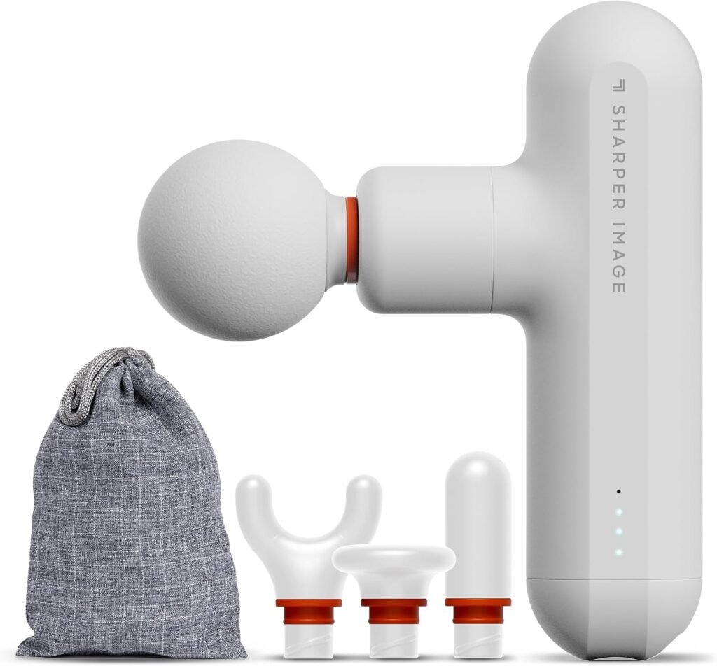 Sharper Image Powerboost Move Mini Percussion Massage Gun, Powerful & Quiet