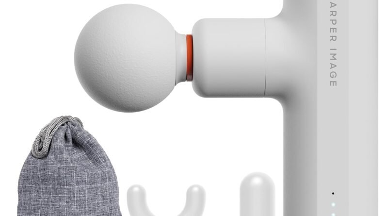Sharper Image Powerboost Move Mini Percussion Massage Gun, Powerful & Quiet